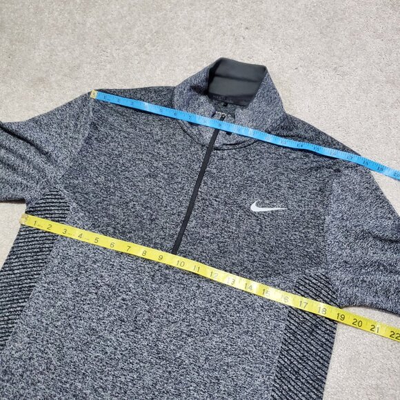 NIKE GOLF Dri-Fit Half Zip Top Shirt Long Sleeve Seamless Grey Blk Men's Medium - Picture 11 of 14